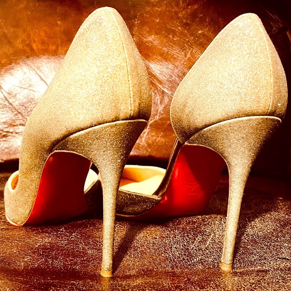 Christian Louboutin Iriza glitter wrapped leather. 100mm, Mini /Specchio EU38 - Picture 4 of 11